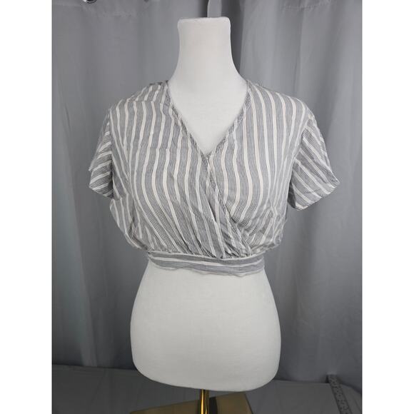 Favluv Cottagecore Women's Striped Tie‎ Back Top Striped - Picture 5 of 16